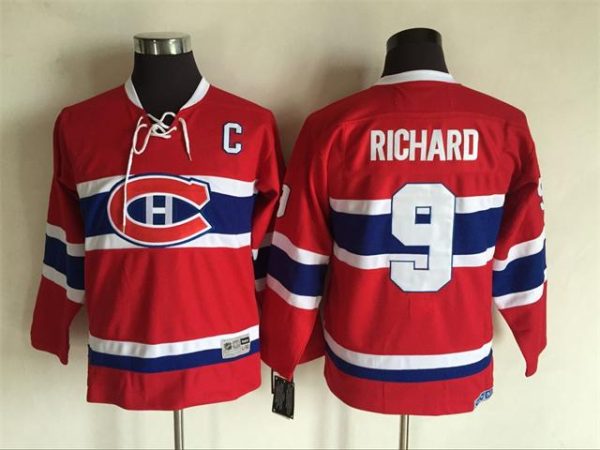 Kinder Montreal Canadiens Eishockey Trikot Retro Richard #9 Red